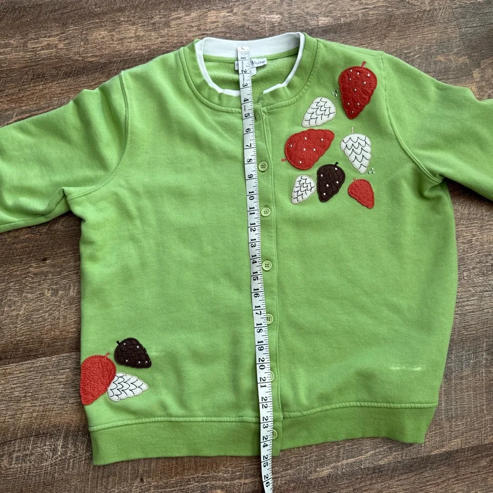 Rebecca Malone Green Sweater with Fall Design - Picture 5 of 7